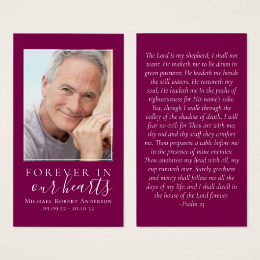 Voor altijd in ons hart Memorial Card Visitekaartje (Voorkant /achterkant)