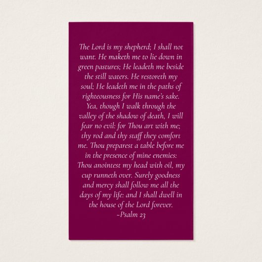 Voor altijd in ons hart Memorial Card Visitekaartje (Achterkant)