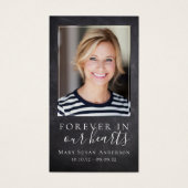 Voor altijd in ons hart Memorial Card Visitekaartje (Voorkant)