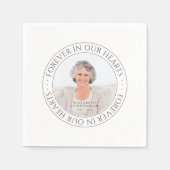 Voor altijd in ons hart Memorial Elegant Foto Servet (Voorkant)