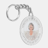 Voor altijd in ons hart Memorial Elegant Foto Sleutelhanger (Voorkant Links)
