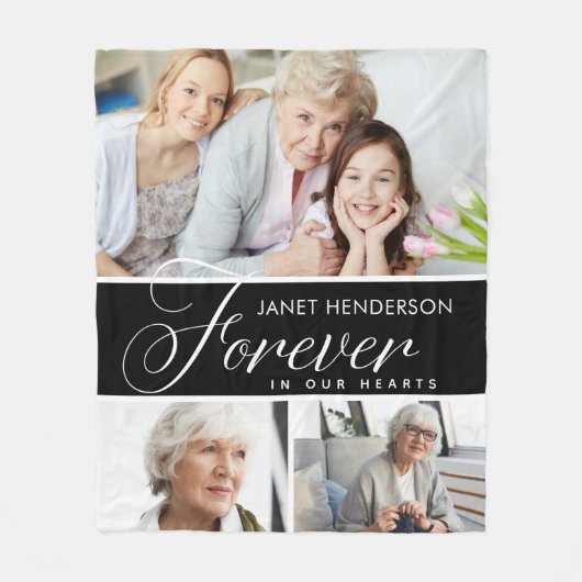 Voor altijd in ons hart Memorial Fleece Deken (Voorkant)