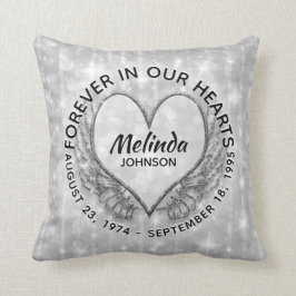 Voor altijd in ons hart Memorial Kussen