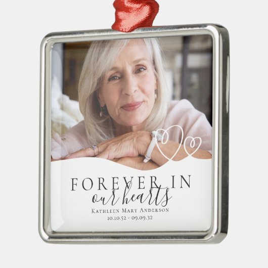 Voor altijd in ons hart Memorial Metalen Ornament (Links)