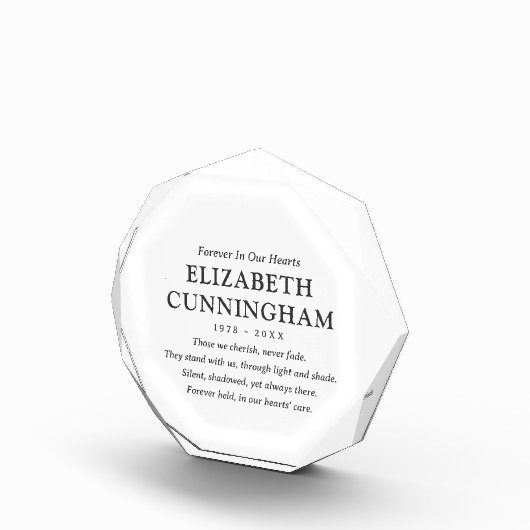 Voor altijd in ons hart Memorial Modern eenvoudig  Fotoblokken (Rechts)