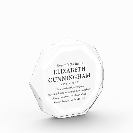 Voor altijd in ons hart Memorial Modern eenvoudig  Fotoblokken (Links)