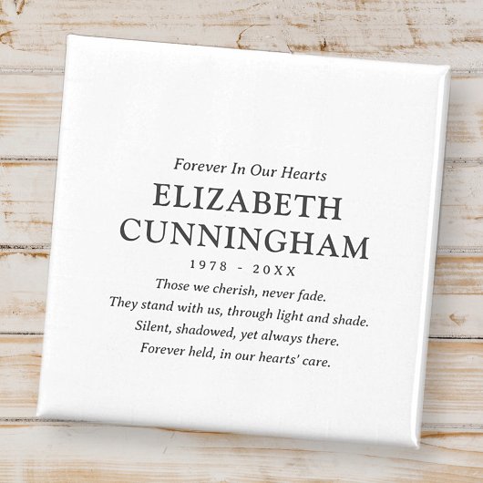 Voor altijd in ons hart Memorial Modern eenvoudig  Magneet
