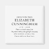 Voor altijd in ons hart Memorial Modern eenvoudig  Magneet (Voorkant)