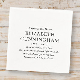 Voor altijd in ons hart Memorial Modern eenvoudig  Servet