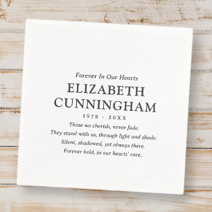 Voor altijd in ons hart Memorial Modern eenvoudig  Servet