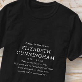 Voor altijd in ons hart Memorial Modern eenvoudig  T-shirt
