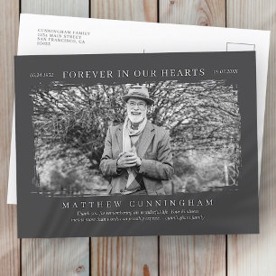 Voor altijd in ons hart Memorial Modern Simple Pho Briefkaart