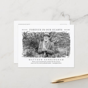 Voor altijd in ons hart Memorial Modern Simple Pho Briefkaart