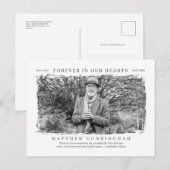 Voor altijd in ons hart Memorial Modern Simple Pho Briefkaart (Voorkant / Achterkant)