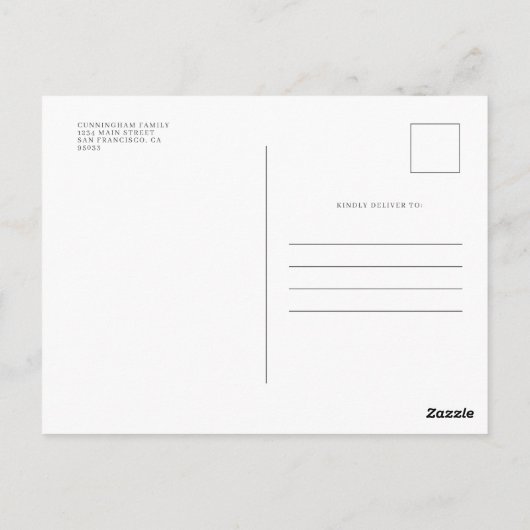 Voor altijd in ons hart Memorial Modern Simple Pho Briefkaart (Achterkant)