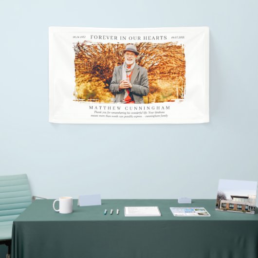 Voor altijd in ons hart Memorial Modern Simple Pho Spandoek (Beurs)