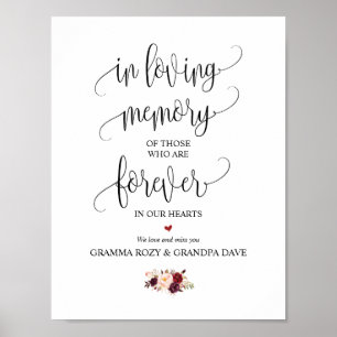 Voor altijd in ons hart Memorial Sign. Poster