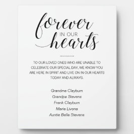 Voor altijd in ons hart met de Names Memorial Wedd Fotoplaat