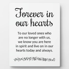 Voor altijd in ons hart Modern Wedding Memorial Fotoplaat