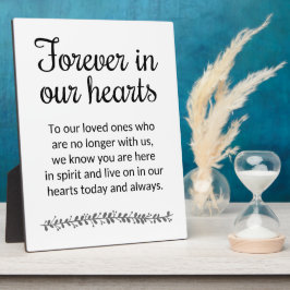 Voor altijd in ons hart Modern Wedding Memorial Fotoplaat