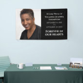 Voor altijd in ons hart Moderne begrafenisfoto Spandoek (Beurs)