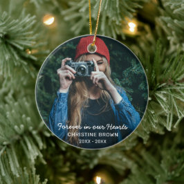 Voor altijd in ons hart Moderne Eenvoudige foto Me Keramisch Ornament