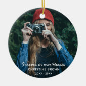 Voor altijd in ons hart Moderne Eenvoudige foto Me Keramisch Ornament (Voorkant)