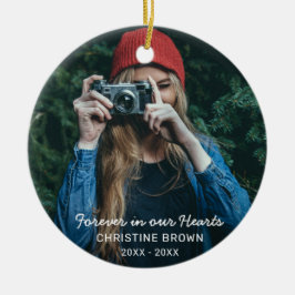 Voor altijd in ons hart Moderne Eenvoudige foto Me Keramisch Ornament