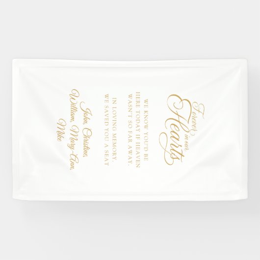 Voor altijd in ons hart! Moderne kalligrafie bruil Spandoek (Horizontaal)