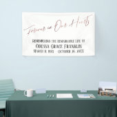 Voor altijd in ons hart Moderne Roos Gold Typograf Spandoek (Beurs)