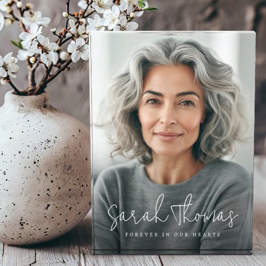 Voor altijd in ons hart naam gedenkteken fotoblokken