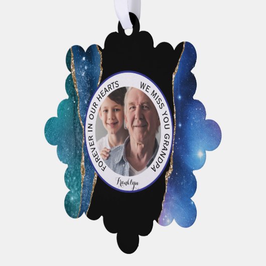 Voor altijd in ons hart Opa Modern Ornament Kaart (Links)