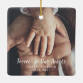 Voor altijd in ons hart Persoonlijke foto Memorial Keramisch Ornament (Achterkant)