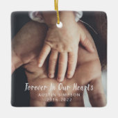 Voor altijd in ons hart Persoonlijke foto Memorial Keramisch Ornament (Voorkant)