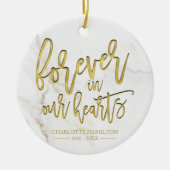 Voor altijd in ons hart Persoonlijke foto Memorial Keramisch Ornament (Voorkant)