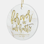 Voor altijd in ons hart Persoonlijke foto Memorial Keramisch Ornament (Links)