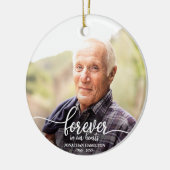 Voor altijd in ons hart Persoonlijke foto Memorial Keramisch Ornament (Links)