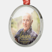 Voor altijd in ons hart Persoonlijke foto Memorial Metalen Ornament (Links)