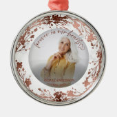 Voor altijd in ons hart Persoonlijke foto Memorial Metalen Ornament (Voorkant)