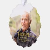 Voor altijd in ons hart Persoonlijke foto Memorial Ornament Kaart (Links)