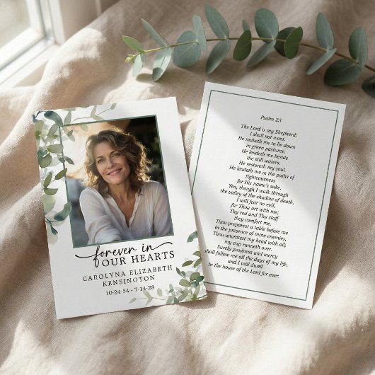 Voor altijd in ons hart Psalm Photo Prayer Kaart