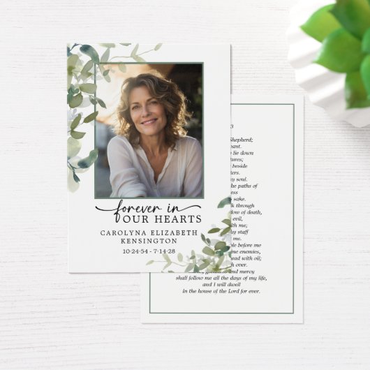 Voor altijd in ons hart Psalm Photo Prayer Kaart (Bureau)
