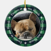 Voor altijd in ons hart Pset Pet Dog Memorial Keramisch Ornament (Achterkant)