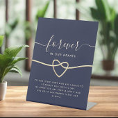 Voor altijd in ons hart reclamebord met voetstuk