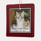 Voor altijd in ons hart rode buffelstaart keramisch ornament (Links)