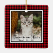 Voor altijd in ons hart rode buffelstaart keramisch ornament (Achterkant)