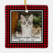 Voor altijd in ons hart rode buffelstaart keramisch ornament (Voorkant)