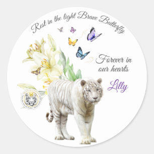 Voor altijd in ons hart. ronde sticker