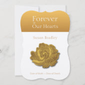 Voor altijd in ons hart Roos 1 begrafenisaankondig Kaart (Voorkant)