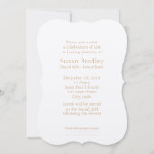 Voor altijd in ons hart Roos 1 begrafenisaankondig Kaart (Achterkant)